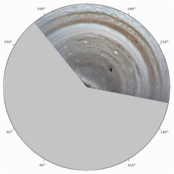 Das animierte GIF zeigt einen Einschlag auf Jupiter.