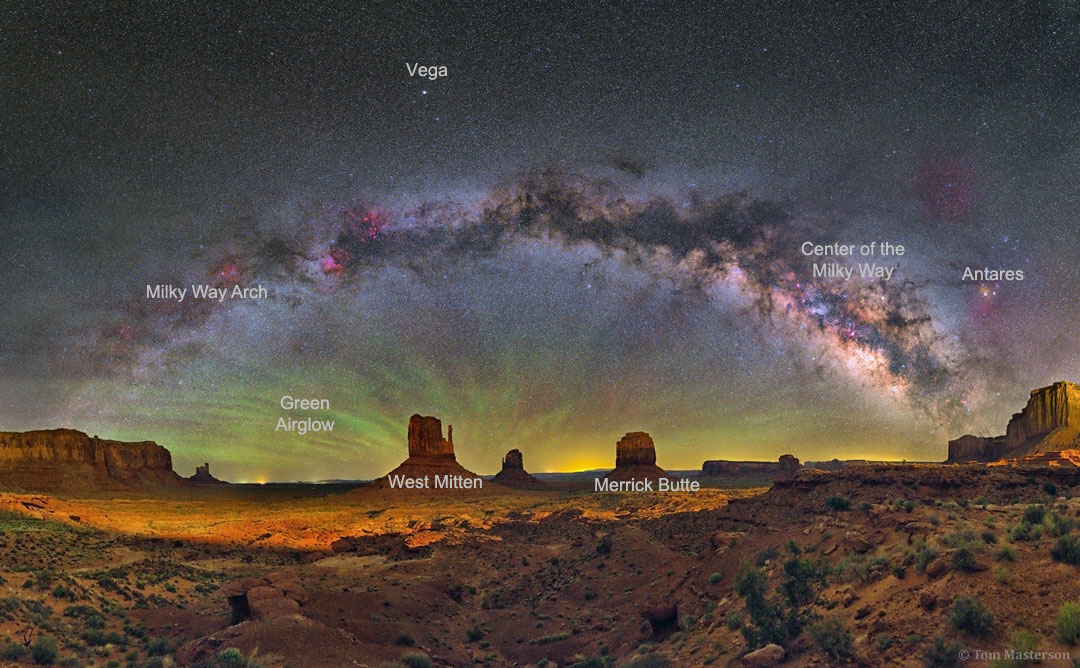 Die Milchstraße über Dem Monument Valley Weltraumbild Des Tages