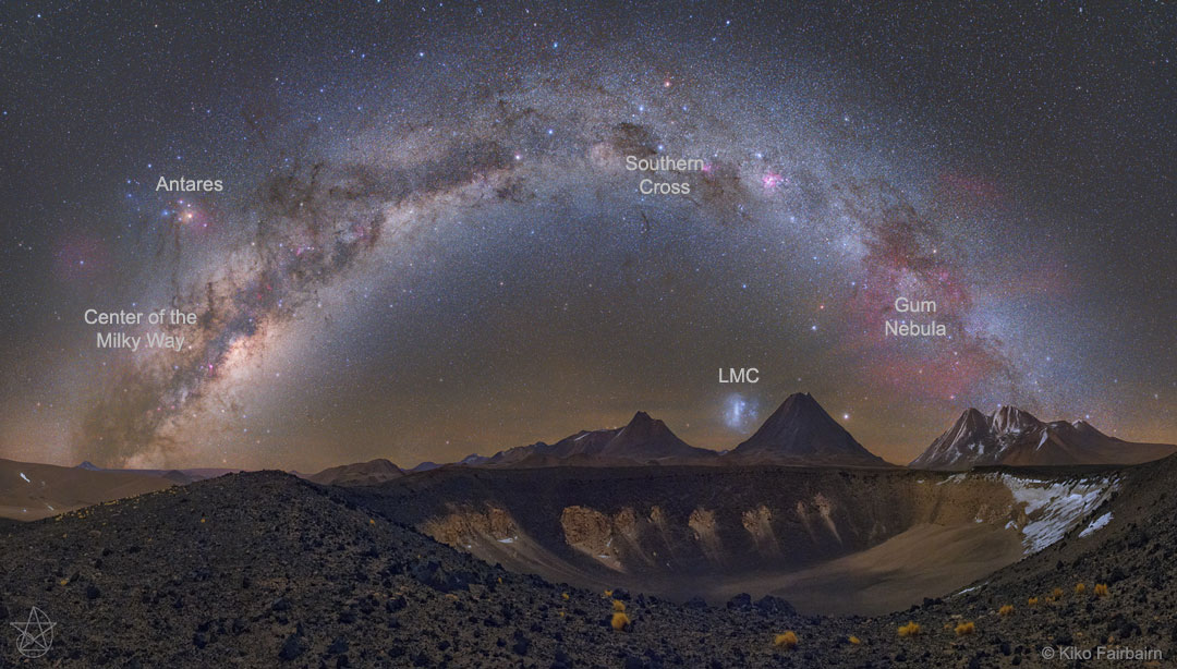 Milchstraße über Chilenischen Vulkanen Weltraumbild Des Tages